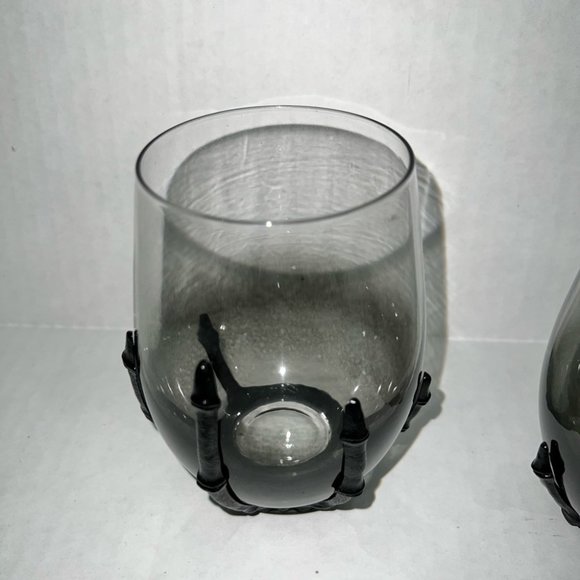 Skeleton Shot/Stemless Wine Glasses Smoked Ombre Set of 4 New - Picture 3 of 9